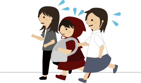 どうぶつ病院へ走る