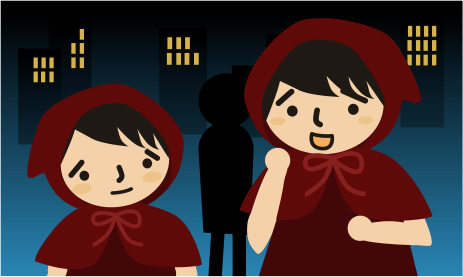 夜の散歩で会話
