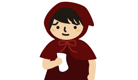 心配顔の赤ずきん