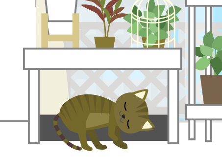 日向ぼっこする猫