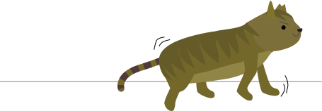 起き上がって歩き出す猫