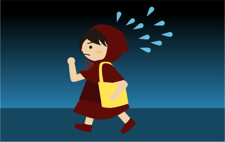 夜買い物に行く