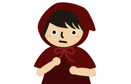 驚く赤ずきん