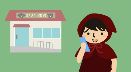 どうぶつ病院へ電話