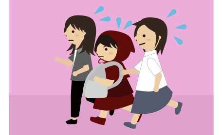 動物病院へ急ぐ