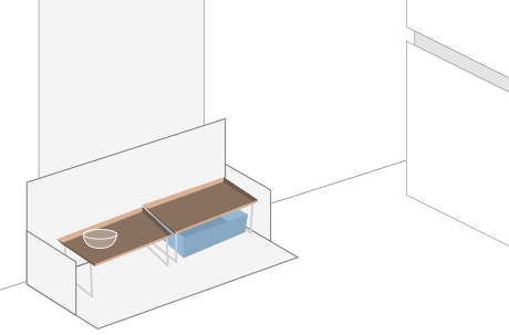 猫のご飯のスペース