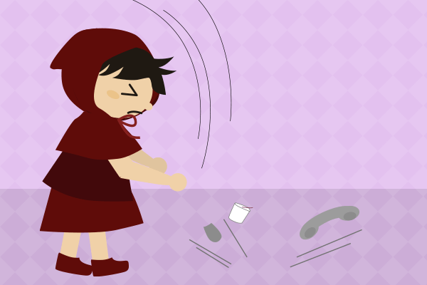 怒って電話を投げつける