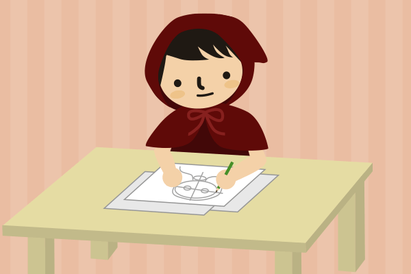 リビングでお絵描き