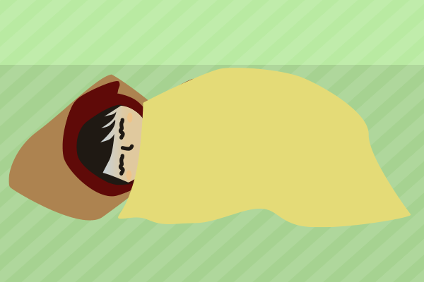 しんどくて寝込む