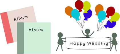 アルバムと風船