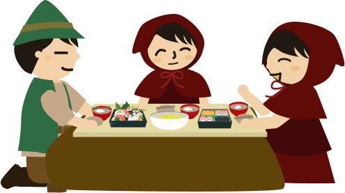 こたつでお正月イラスト
