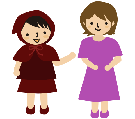 娘と友達のイラスト