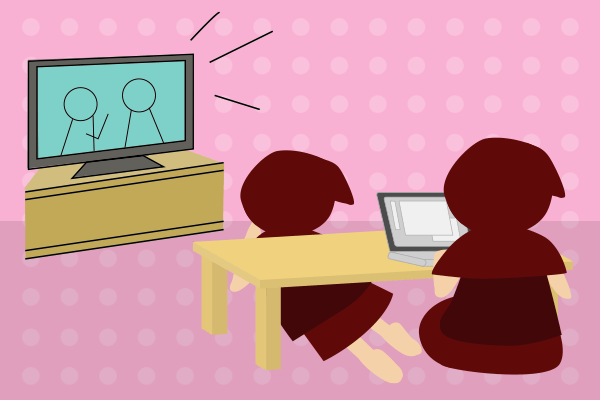 テレビを見てるイラスト