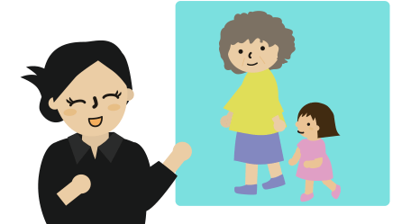 思い出を話すイラスト