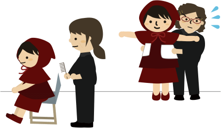 着付けするイラスト