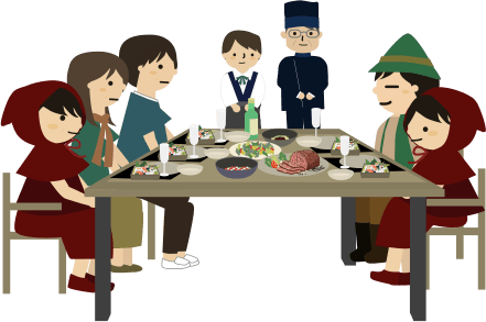 食事会のイラスト