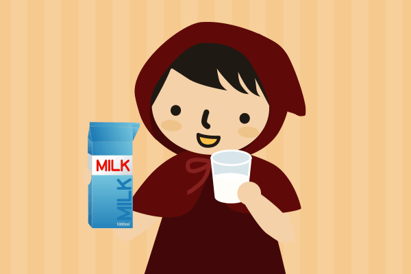 牛乳を飲む女の子のイラスト