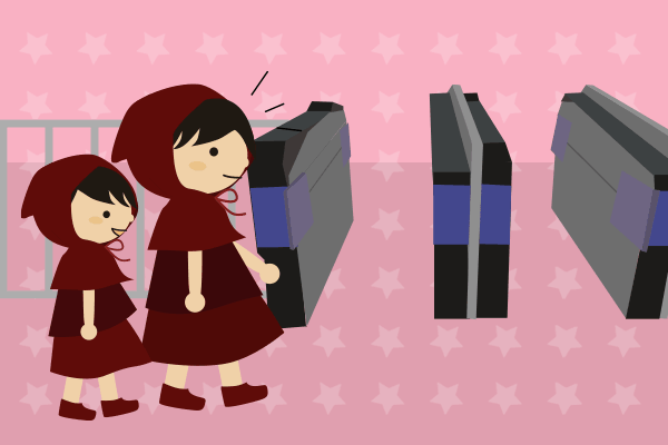 地下鉄の改札口のイラスト