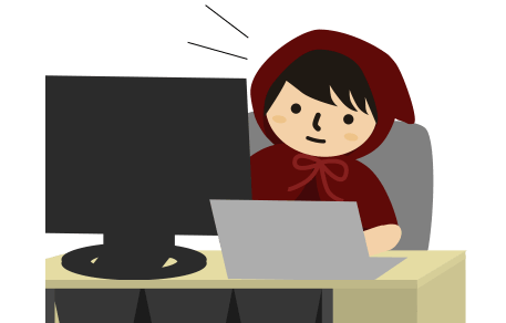 パソコンを見るイラスト