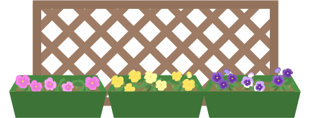 パンジーのプランターのイラスト