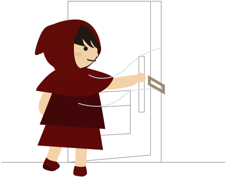 玄関を換気するイラスト