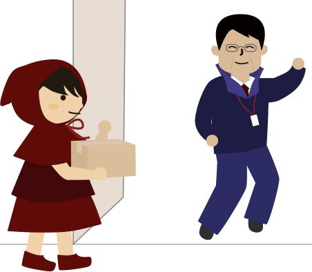荷物を受け取るイラスト