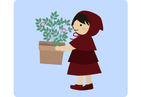 薔薇を運ぶイラスト